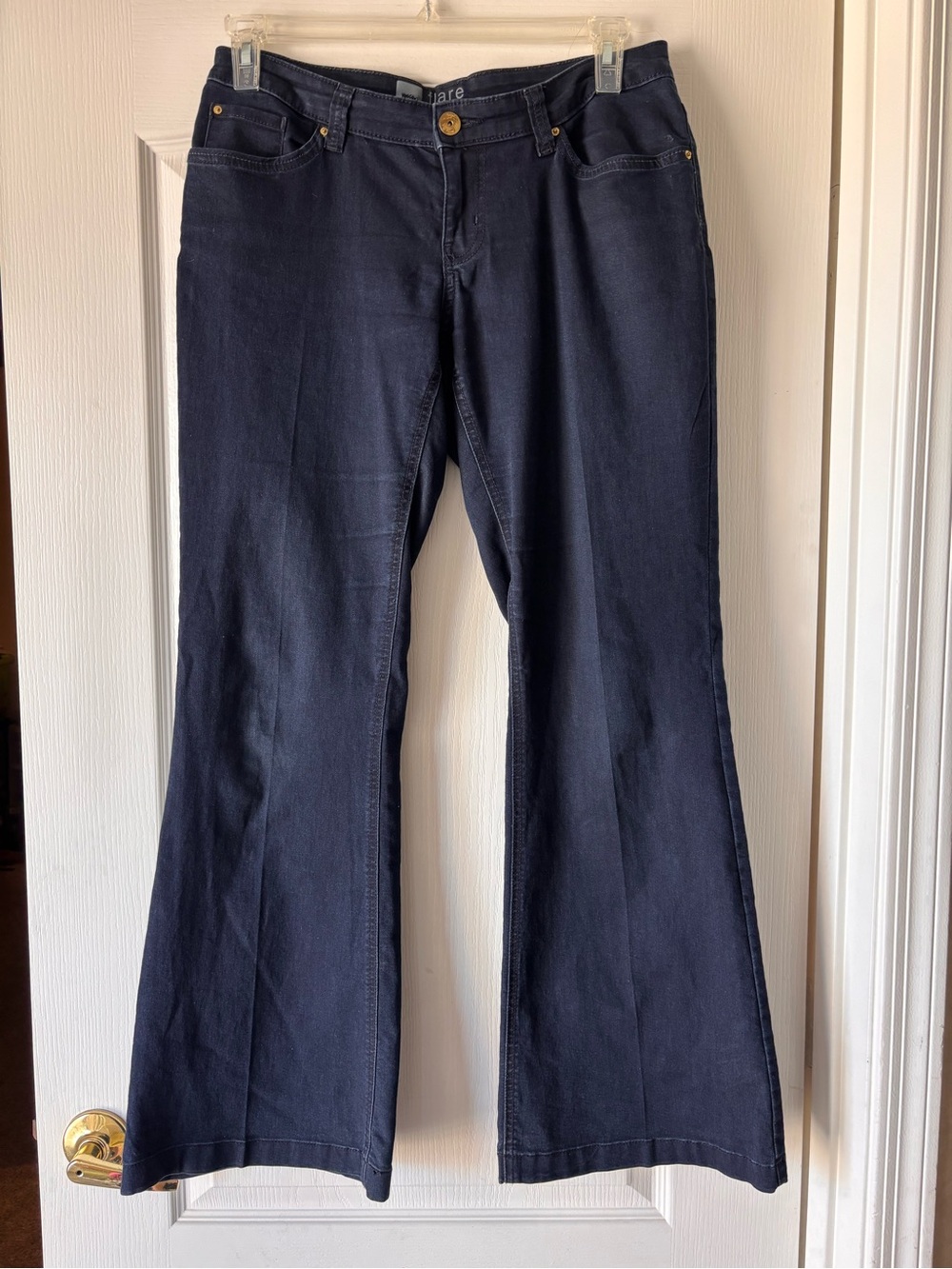 Mossimo Premium Flare Jeans Dark wash curvy stretch womens size 6 Fit 4